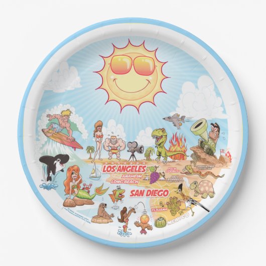 California Beach Paper Plate Pappteller (Vorderseite)