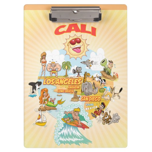 California Beach Paradise Clipboard Klemmbrett (Vorderseite)