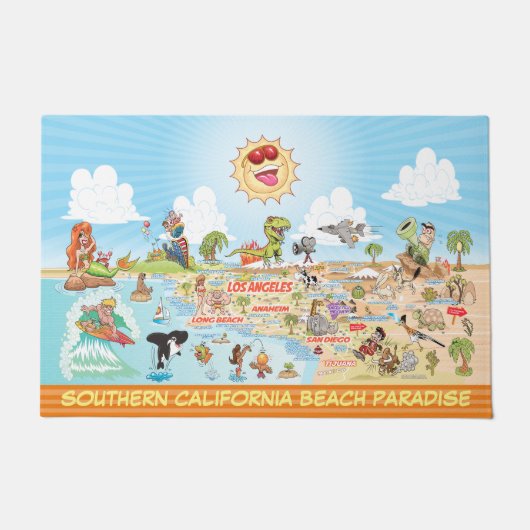 California Beach Paradise Doormat Fußmatte (Vorderseite)