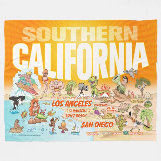 California Beach Paradise Fleecedecke (Vorderseite (Horizontal))