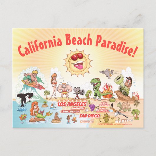 California Beach Paradise Postkarte (Vorderseite)