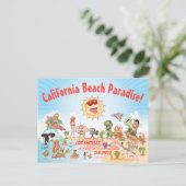 California Beach Paradise Postkarte (Stehend Vorderseite)
