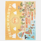 California Beach Party Fleece Blanket (Vorderseite)