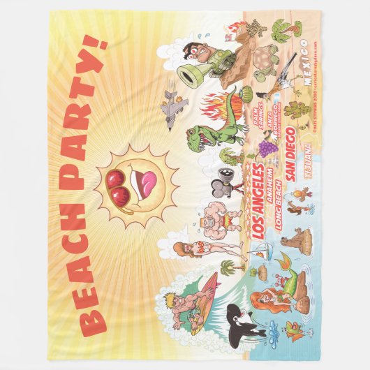 California Beach Party Fleecedecke (Vorderseite)