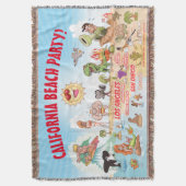 California Beach Party Throw Blanket Decke (Vorderseite Vertikal)