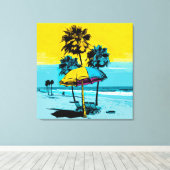 California Beach Pop Art Canvas Print Leinwanddruck (Insitu (Holzboden))