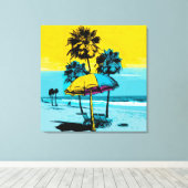 California Beach Pop Art Canvas Print Leinwanddruck (Insitu (Holzboden))