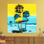 California Beach Pop Art Canvas Print Leinwanddruck (Insitu (Wohnzimmer))