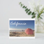California Beach Postcard Postkarte (Stehend Vorderseite)