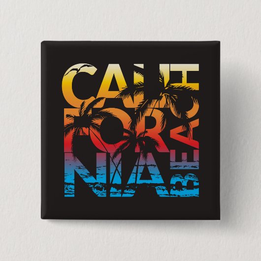 California Beach Poster Button (Vorderseite)
