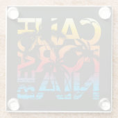 California Beach Poster Glasuntersetzer (Rückseite)