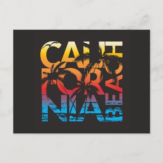 California Beach Poster Postkarte (Vorderseite)