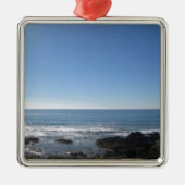 California Beach Silbernes Ornament (Vorne)
