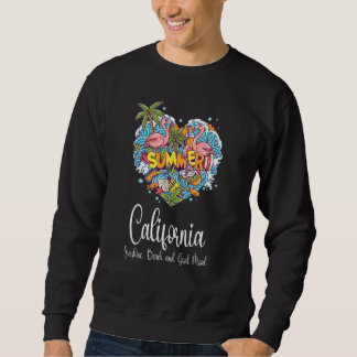 California Beach Surfers Diving California Sweatshirt