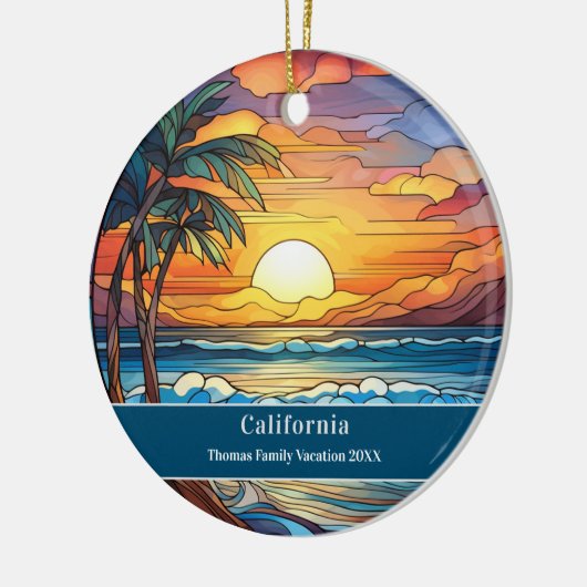 California Beach Vacation Keramik Ornament (Links)