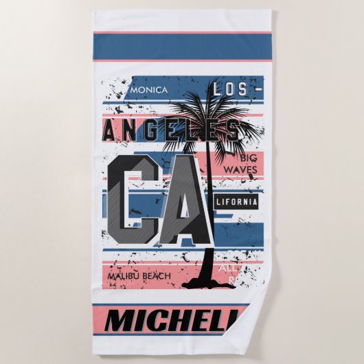 California Beach Vibes Design Strandtuch (Vorderseite)