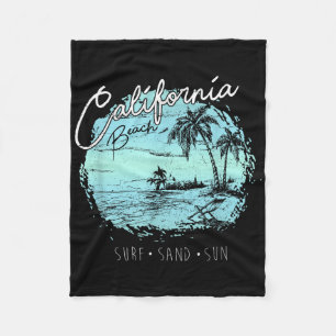 California Beach Vintag Surf Sommersurfer Geschenk Fleecedecke