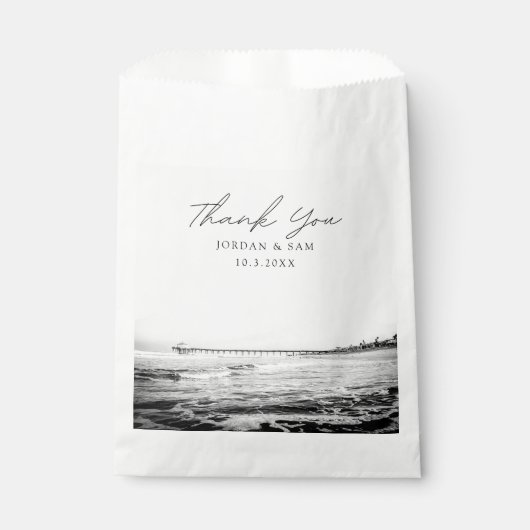 California Beach Wedding Pier Foto Geschenktütchen (Vorderseite)