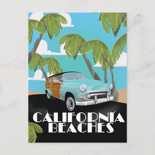 California Beaches Vacation Print Postkarte (Vorderseite)