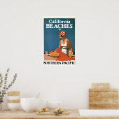 California Beaches Vintage Travel Poster (Küche)