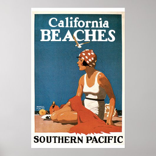 California Beaches Vintage Travel Poster (Vorne)