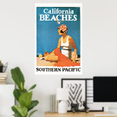 California Beaches Vintage Travel Poster (Heimbüro)
