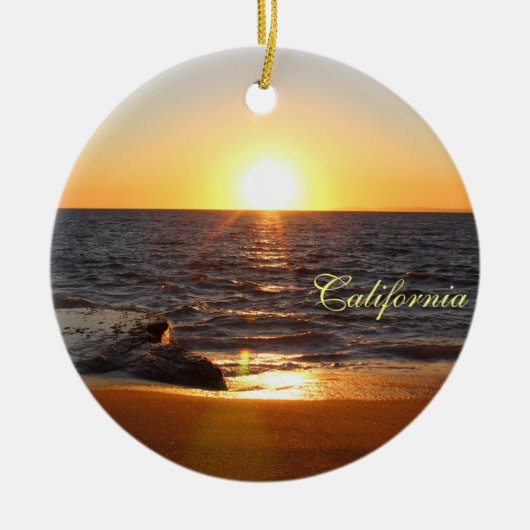California Beaches Weihnachtsbaum Keramik Ornament (Vorne)