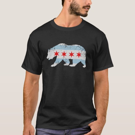 California Bear Chicago Flag Transplant Family Hom T-Shirt (Vorderseite)