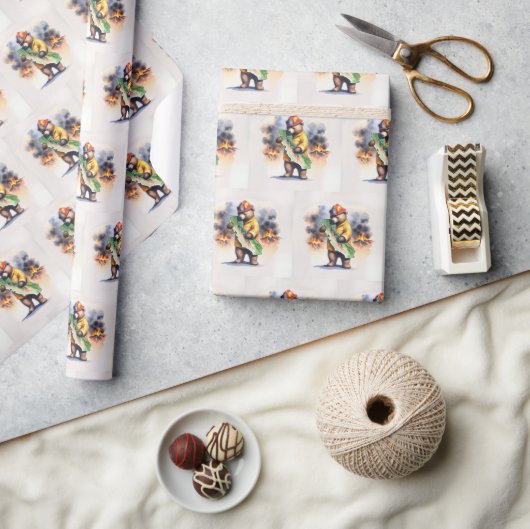 California Bear Feuerwehrmann Geschenkpapier (Kunsthandwerk)