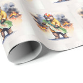 California Bear Feuerwehrmann Geschenkpapier (Rolleneckpunkt)
