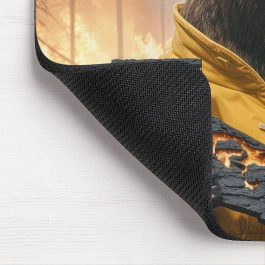 California Bear Feuerwehrmann Mousepad (Ecke)