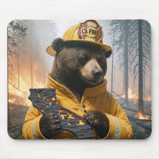 California Bear Feuerwehrmann Mousepad (Vorne)