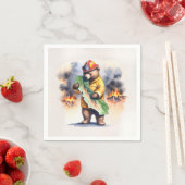 California Bear Feuerwehrmann Serviette (Beispiel)