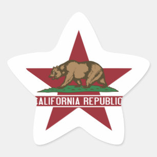 California Bear Flag Star Stern-Aufkleber