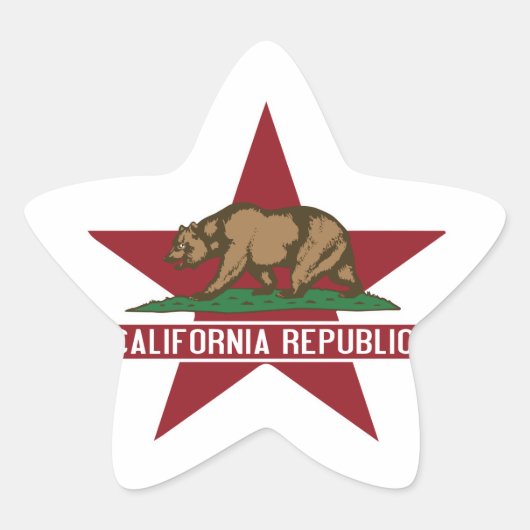 California Bear Flag Star Stern-Aufkleber (Vorderseite)