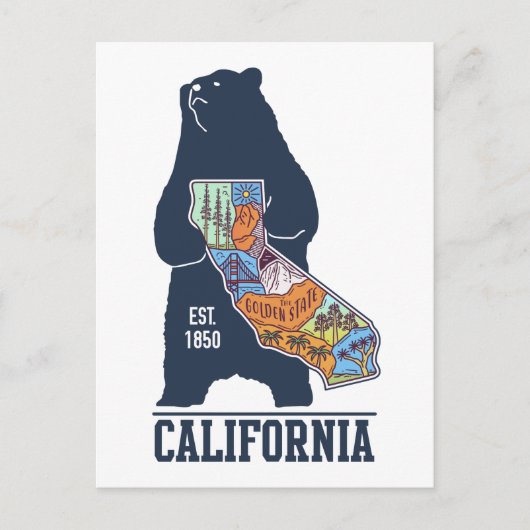 California Bear Golden Staat Postkarte (Vorderseite)