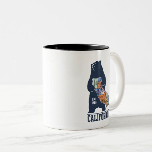 California Bear Golden StateMug Zweifarbige Tasse (VorderseiteRechts)