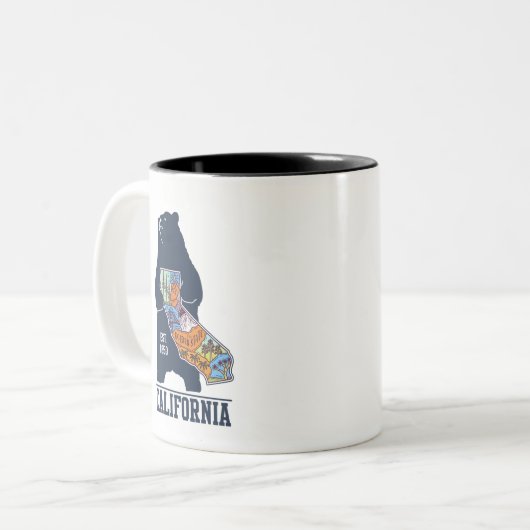 California Bear Golden StateMug Zweifarbige Tasse (Vorderseite Links)
