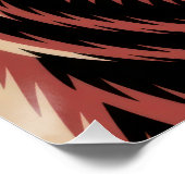 California Bear & Mountain Sunset - Vintage Golden Poster (Ecke)