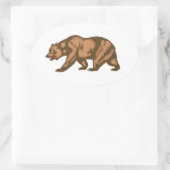 California Bear Ovaler Aufkleber (Tasche)