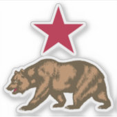 California Bear Republic Grizzand Star Aufkleber (Vorderseite)
