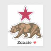 California Bear Republic Grizzand Star Aufkleber (Blatt)