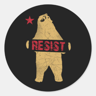 California Bear Shirt Resist Runder Aufkleber