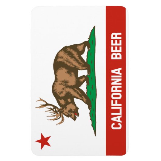 California Bear State Flag Bear Deer Flexi Magnet (Vertikal)