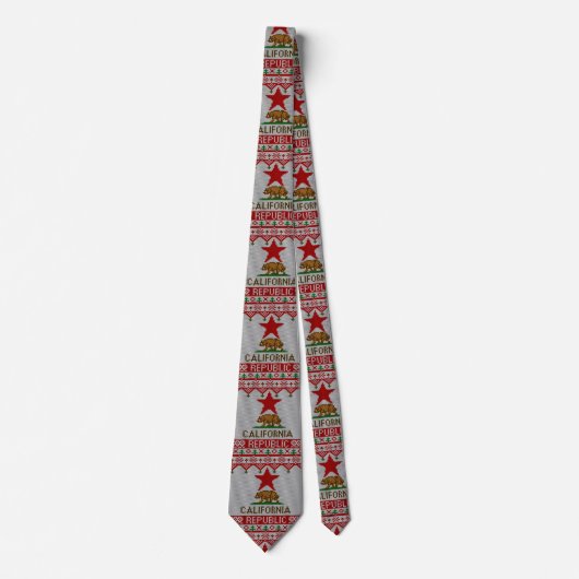 California Bear über Weihnachten Ugly Sweater Krawatte (Vorderseite)