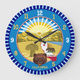 California Bear Wall Clock (veränderbarer Name de Große Wanduhr
