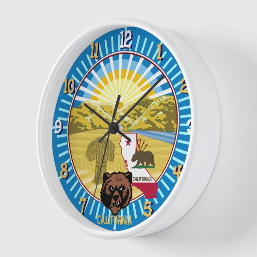 California Bear Wall Clock (veränderbarer Name der Uhr (Winkel)