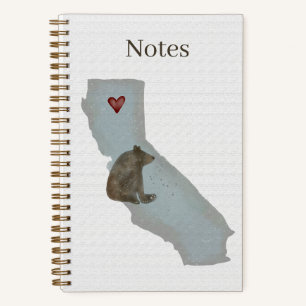 California Bear   Watercolor-Notebook   5.5 x 8.5 Notizblock