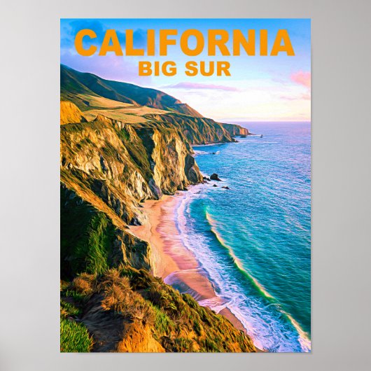 California Big Sur Reiseplakat Poster (Vorne)