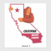California Bigfoot Country Staat Map Aufkleber (Blatt)